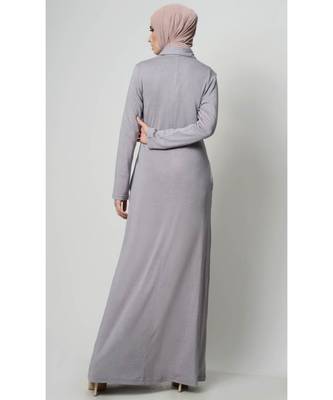 Women's Casual everyday T shirt Viscose Abaya dress Grey 3