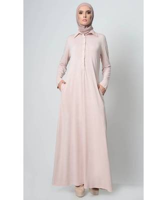 Women's Casual everyday T shirt Viscose Abaya dress Light Pink 1