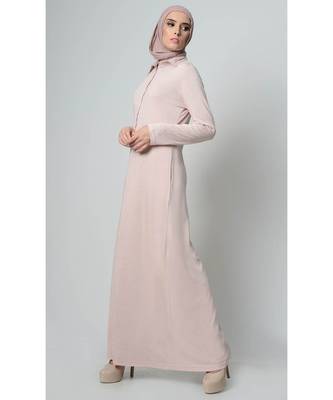 Women's Casual everyday T shirt Viscose Abaya dress Light Pink 2