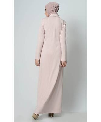 Women's Casual everyday T shirt Viscose Abaya dress Light Pink 3