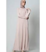 Women's Casual everyday Round neck T shirt Viscose Abaya dress Light Pink