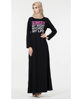 Women's Influencing Text printed everyday Abaya 1