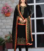 Black embroidered Georgette Party Wear Kurta Pant with Dupatta Salwar Suit Set