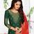 Trendmalls Green embroidered jacquard Party Wear Kurta Pant with Dupatta Salwar Suit Set