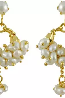 White pearl earrings