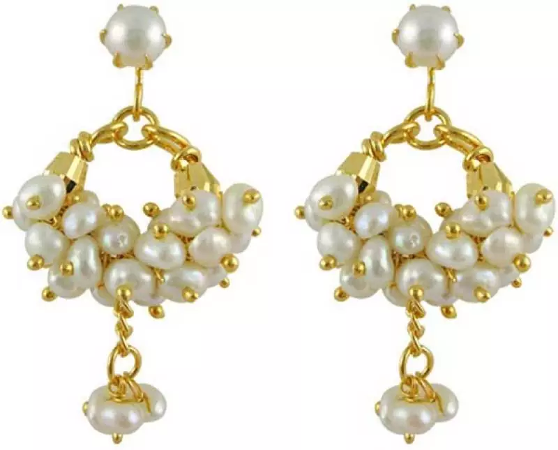 White pearl earrings