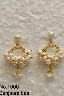 White pearl earrings