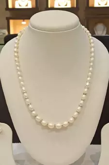 White pearl necklaces