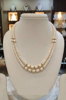 White pearl necklaces