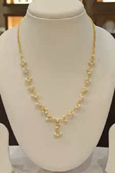 White pearl necklaces