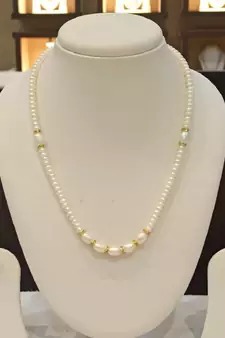 White pearl necklaces