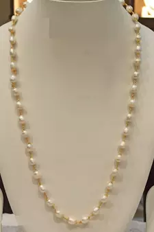 White pearl necklaces