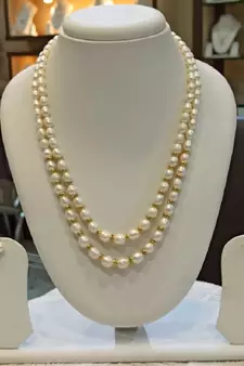 White pearl necklaces