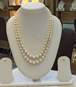 White pearl necklaces