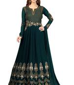 Darkblue embroidered faux georgette salwar