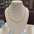 White pearl necklaces