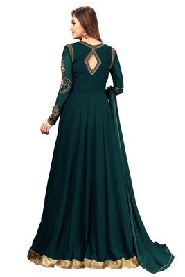 Darkblue embroidered faux georgette salwar 2