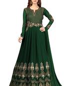 Green embroidered faux georgette salwar