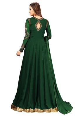 Green embroidered faux georgette salwar 2