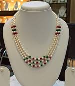 Multicolor pearl necklaces