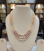 Multicolor pearl necklaces