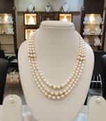 White pearl necklaces