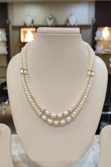 White pearl necklaces