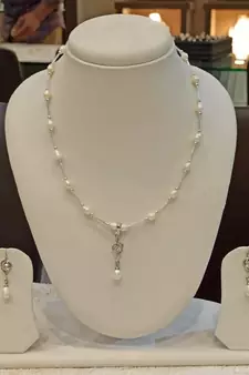 White pearl necklaces