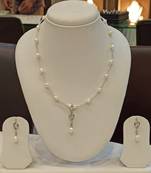White pearl necklaces