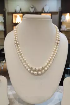 White pearl necklaces