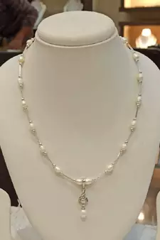 White pearl necklaces