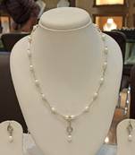 White pearl necklaces