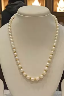 White pearl necklaces