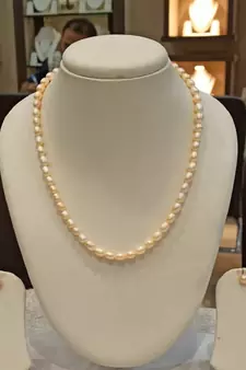 Pink pearl necklaces