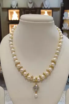 White pearl necklaces
