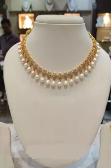 White pearl necklaces
