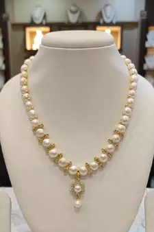 White pearl necklaces
