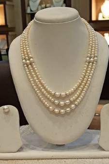 White pearl necklaces