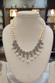 White pearl necklaces