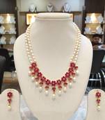 Multicolor pearl necklaces