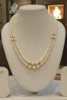 White pearl necklaces