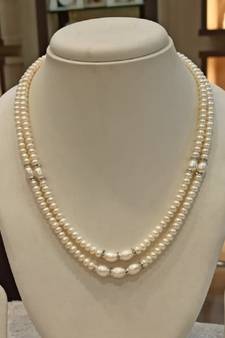 White pearl necklaces
