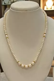 White pearl necklaces
