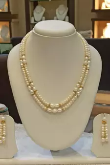 White pearl necklaces