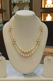 White pearl necklaces