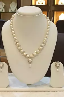 White pearl necklaces