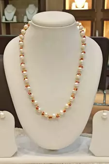 White pearl necklaces