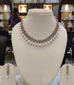 White pearl necklaces