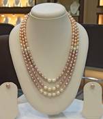 Multicolor pearl necklaces