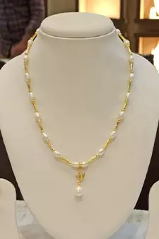 White pearl necklaces